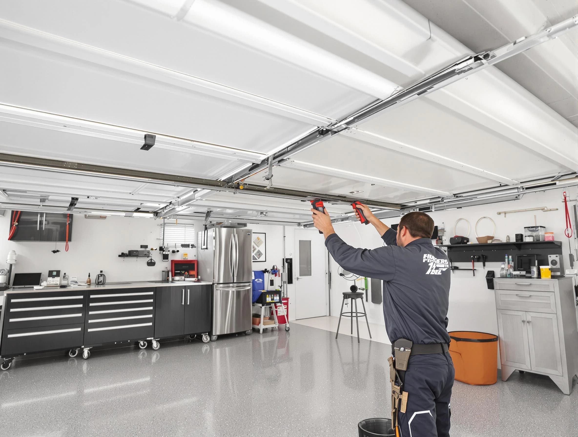 Overhead garage door repair service by Spencer Garage Door Repair in Spencer